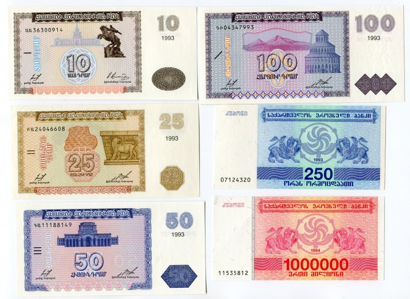 Armenia 6 Pcs 10-100000 Drams 1993
UNC