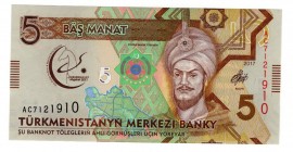 Turkmenistan 5 Manat 2017
P# 37; UNC