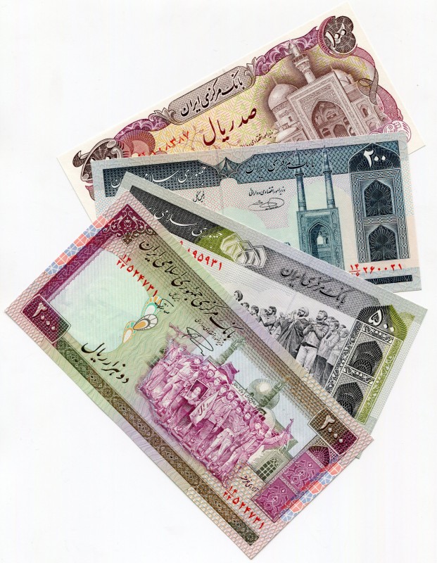 Iran 100-200-500-2000 Rials 1982-1986
UNC