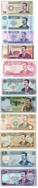 Iraq 25-1000 Dinar (11 Pcs Set) 1992-2001 Emergency Hussian- Some Rare
UNC