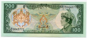 Bhutan 100 Ngultrum 1981 First Prefix
P# 11; UNC