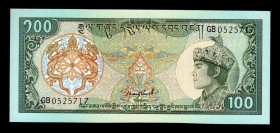 Bhutan 100 Ngultrum 1992
P# 18b; GB05255717; UNC.