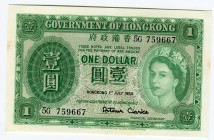 Hong Kong 1 Dollar 1958 Little Stain
P# 324Ab; UNC