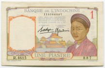 Indochina 1 Piastre 1936
P# 54b; № 115366887; aUNC; Signature 9