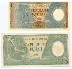 Indonesia 10 & 25 Rupiah 1964
UNC
