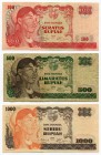 Indonesia 100-500-1000 Rupiah 1968
VF