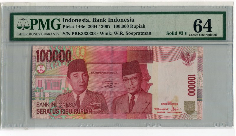 Indonesia 100000 Rupiah 2004 (2007) PMG 64 #333333
P# 146c