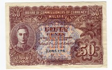 Malaya 50 Cents 1941
P# 10; AUNC