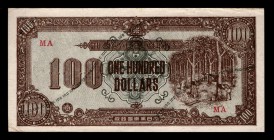 Malaya Japanese Occupation 100 Dollars 1942 -1945
P# M9; MA; aUNC.