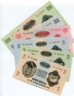 Mongolia 1-3-5-10-25-50 Tugrik 1955
UNC