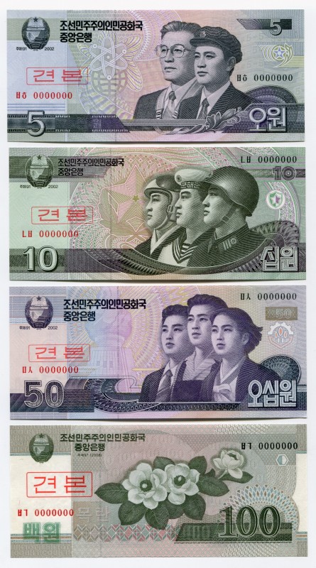 North Korea 5-5000 Won 2002 -2008 Specimen
UNC; Set 10 Pcs