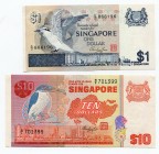 Singapore 1 & 10 Dollars 1976
XF-UNC