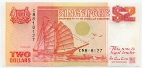 Singapore 2 Dollars 1990
P# 27; № CM 818127; UNC