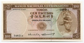 Timor 100 Escudos 1963
P# 28; UNC