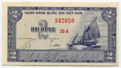 Vietnam - South 2 Dông 1955
P# 12a; № 32-A 342050; UNC