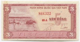 Vietnam - South 5 Dông 1955
P# 13a; № 60-A 866322; UNC