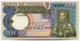 Angola 1000 Escudos 1973
P# 108; № ZQ 54037; UNC; "Luís de Camões"