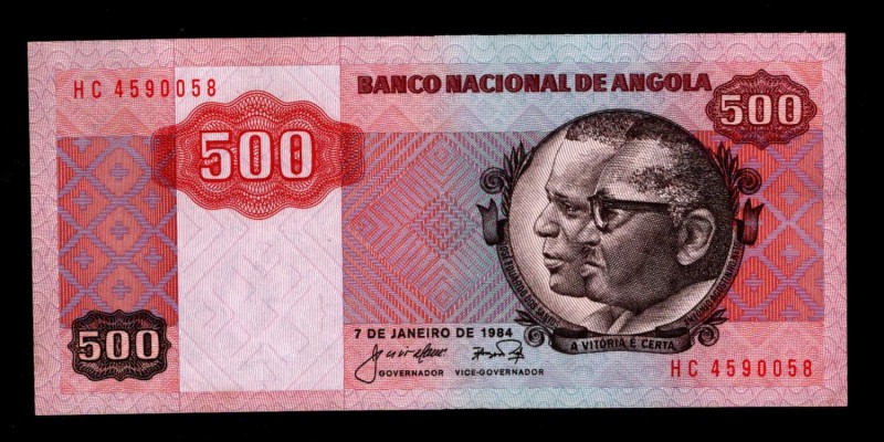 Angola 500 Kwanzas 1984 Rare Date
P# 120a; HC 4590058; UNC-.