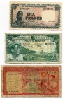 Belgian Congo 10-20-50 Francs 1957-1958-1959
F/VF