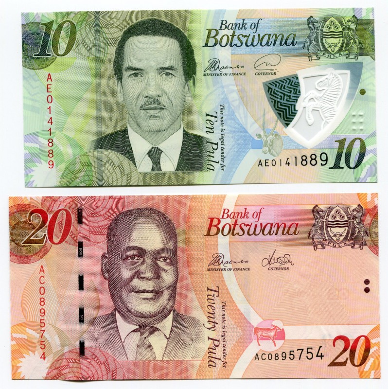 Botswana 10-20 Pula 2012-1918
UNC