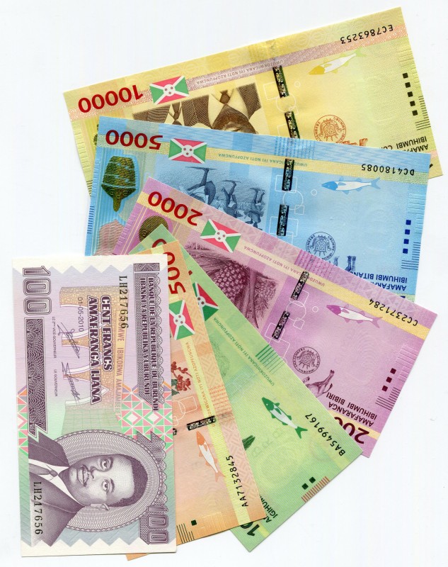 Burundi 10-10000 Francs (6 Pcs) 2010-2015
UNC