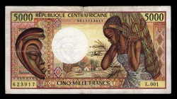 Central African Republic 5000 Francs 1984 Rare
P# 12b; 0010623017; F.