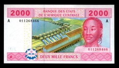 Central African States Gabon 2000 Francs 2001
P# 408A; 011268466; UNC.