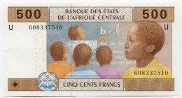 Central African States 500 Francs 2002
P# 206U (Cameroun); № 608337510; UNC