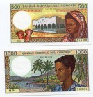 Comores 500 & 1000 Francs 1986
UNC