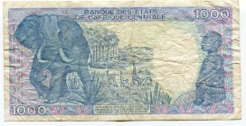 Congo 1000 Francs 1990
P# 10b; VF.
