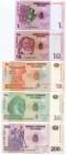 Congo 10 Pcs Set 0.01-500 Francs 1997-2007
UNC