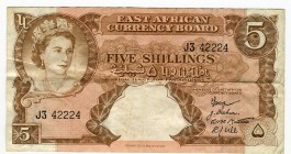 East African Currency Board 5 Shillings 1958-1960
P# 37; VF