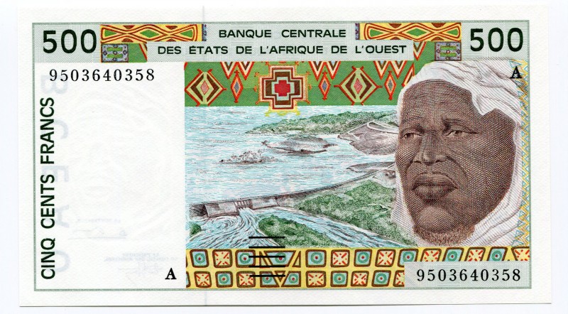 Ivory Coast 500 Francs 1990
P# 110A; UNC.