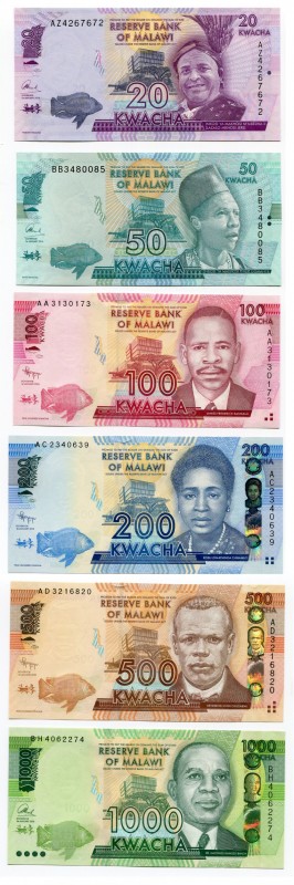 Malawi 20-50-100-200-500-1000 Kwacha 2012-2016
UNC