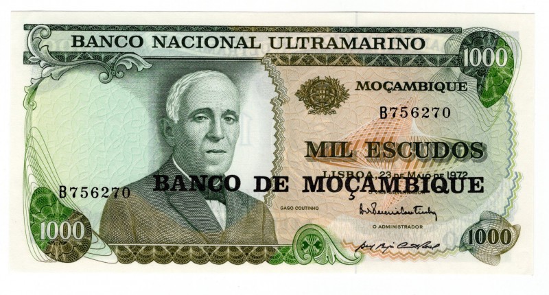 Mozambique 1000 Escudos 1972
P# 119; aUNC