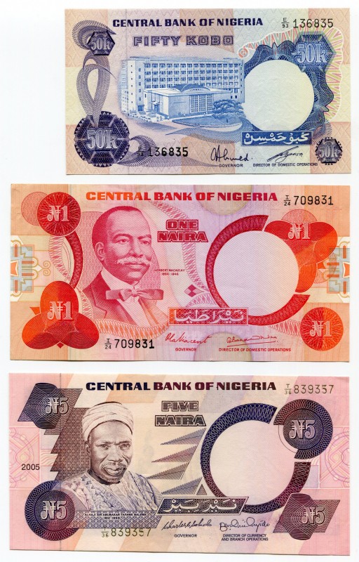 Nigeria 50 Kobo-1-5 Naira 1979-1984
UNC