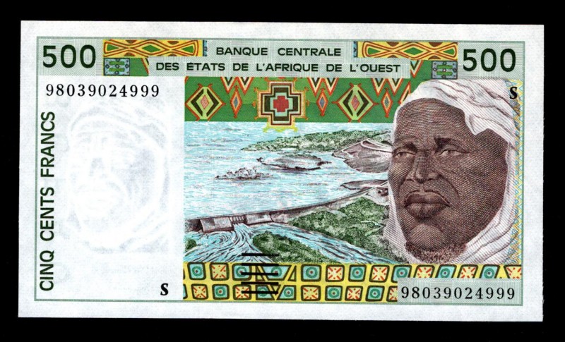 West African States Guinea Bissau 500 Francs 1998
P# 910S; 98039924999; UNC-.