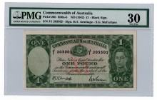 Australia 1 Pound 1942 PMG VF 30
P# 26b; PMG30