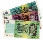 Australia 2-5-10 Dollars 1985-1990
VF