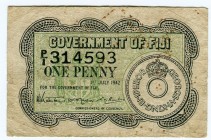 Fiji 1 Penny 1942
P# 47; VF