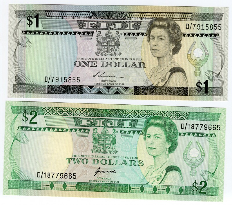 Fiji 1-2 Dollars 1988-1995
UNC