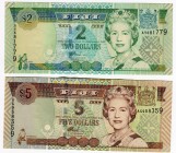 Fiji 2 & 5 Dollars 1996
UNC