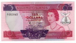 Solomon Islands 10 Dollars 1977 Rare
P# 7; UNC