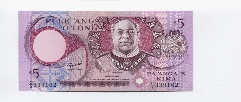 Tonga 5 Paanga 1995
P# 33; UNC