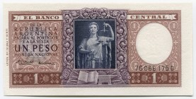 Argentina 1 Peso 1956
P# 263; № 76.066.175 D; UNC; "Justice"