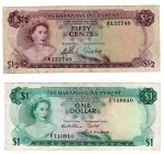 Bahamas 1/2 & 1 Dollar 1965
VF