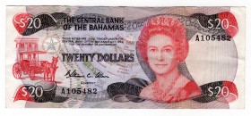 Bahamas 20 Dollars 1974
P# 39; GVF