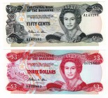 Bahamas 50 Cents & 3 Dollars 1974
UNC