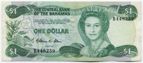 Bahamas 1 Dollar 1974 (1984)
P# 43a; XF.