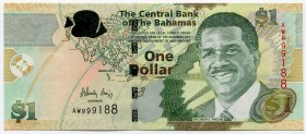 Bahamas 1 Dollar 2015
P# 71Aa; № AW 999188; UNC